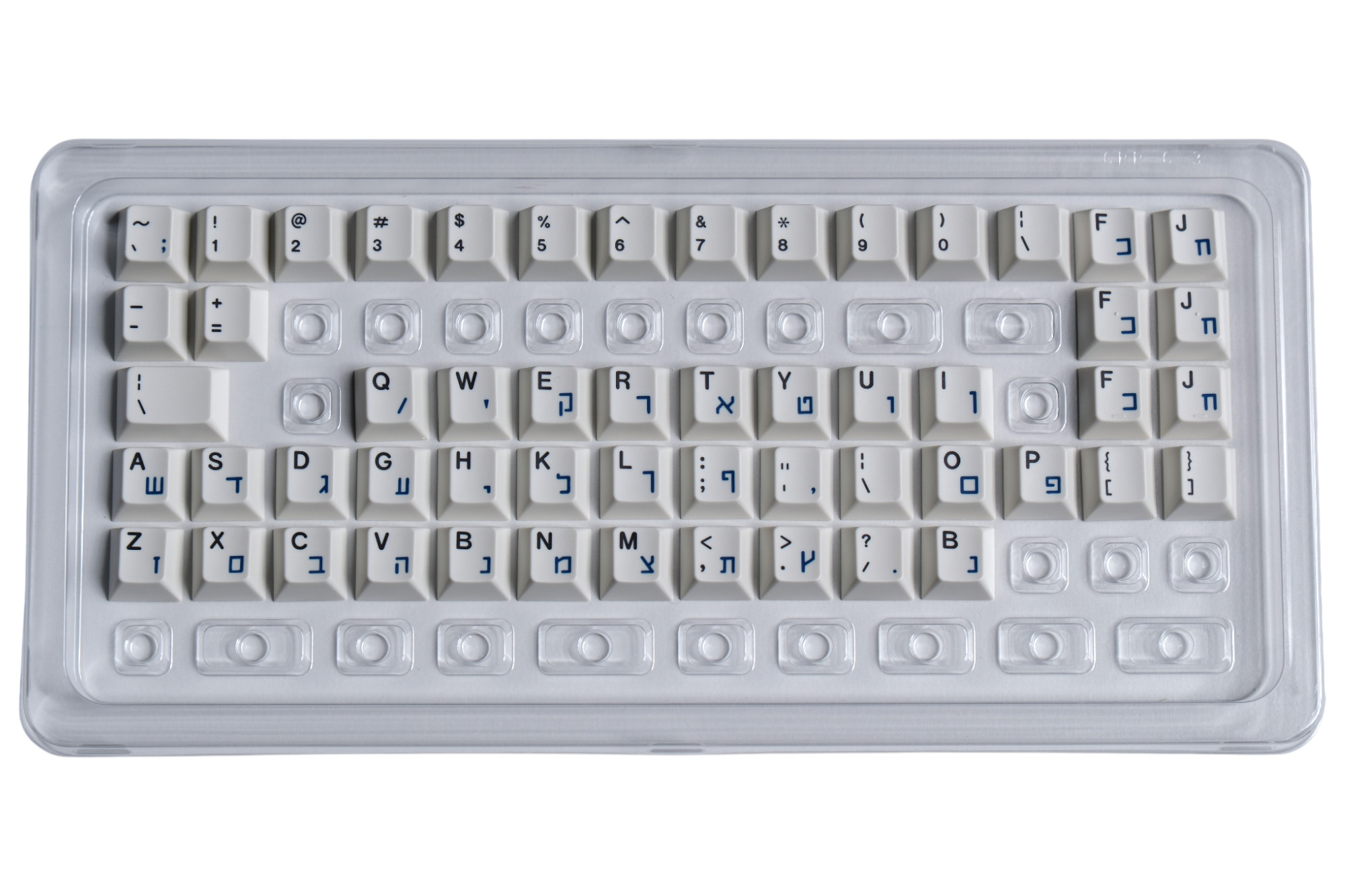 Hammerworks Alphas Hebrew Blue (R6) Keycap Kit · Milktooth